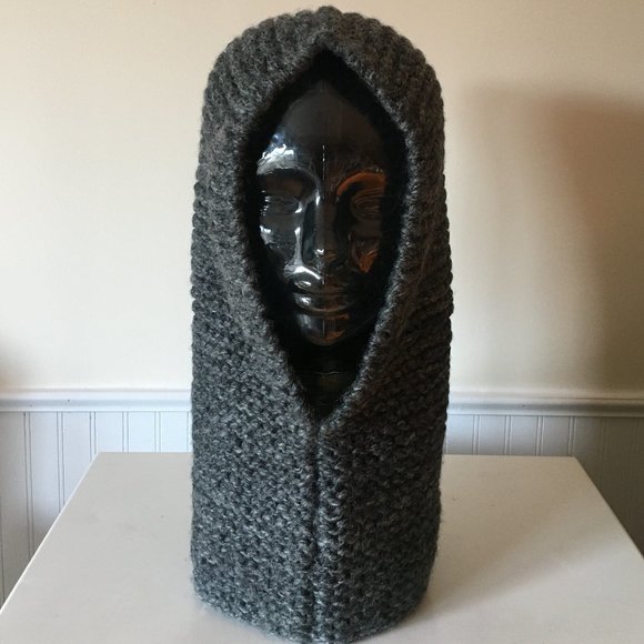 Hand-knitted, Chunky Knit, Grey Hoodie main image 6